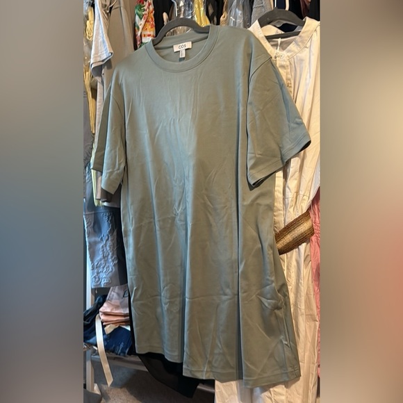COS MINI T-SHIRT DRESS SIZE LARGE NWOT SAGE GREEN - Picture 5 of 8
